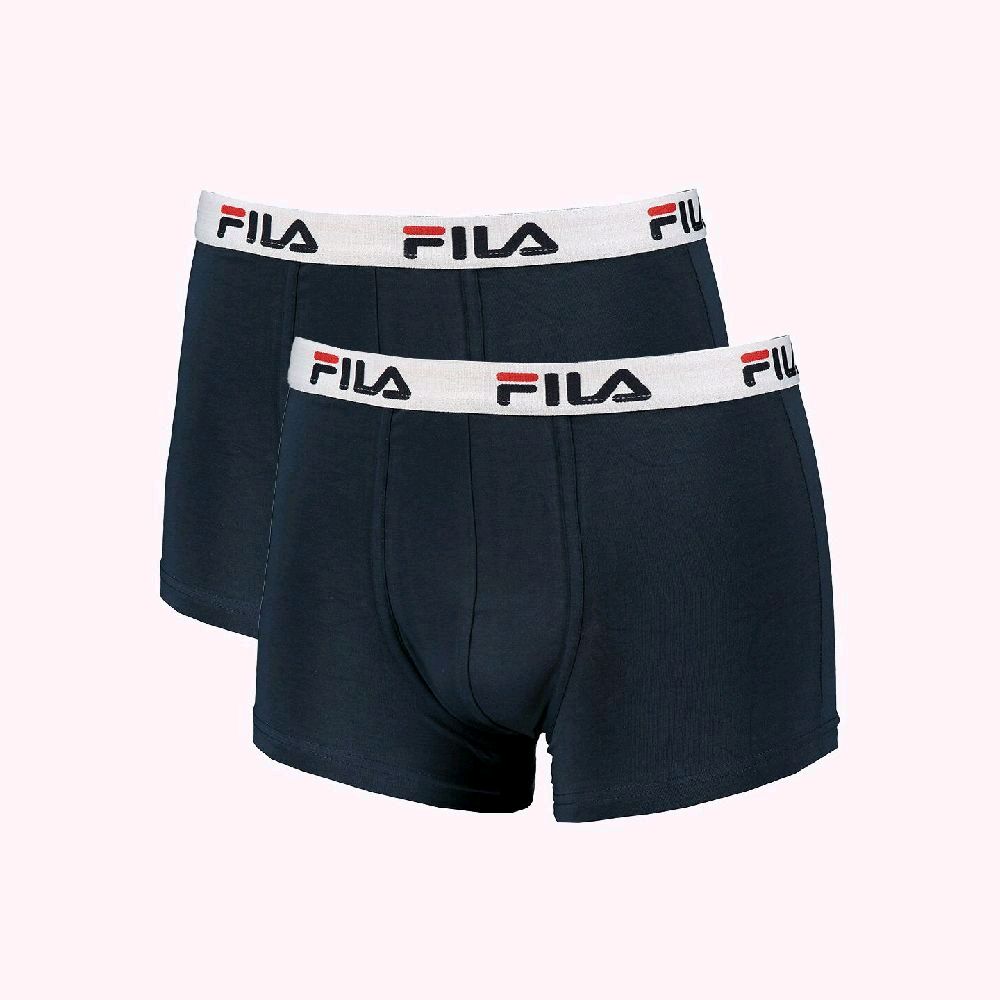 FILA - Pacco Da 2 Boxer in cotone elasticizzato con elastico esterno