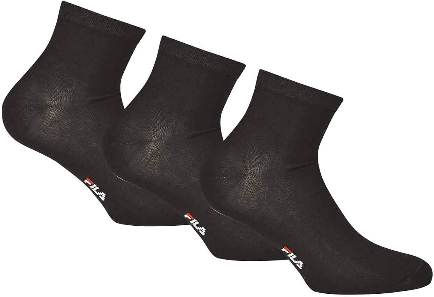 Fila Calzini Quarter Sportivi – Tripack Cotone Mercerizzato | Nero Bianco Blu