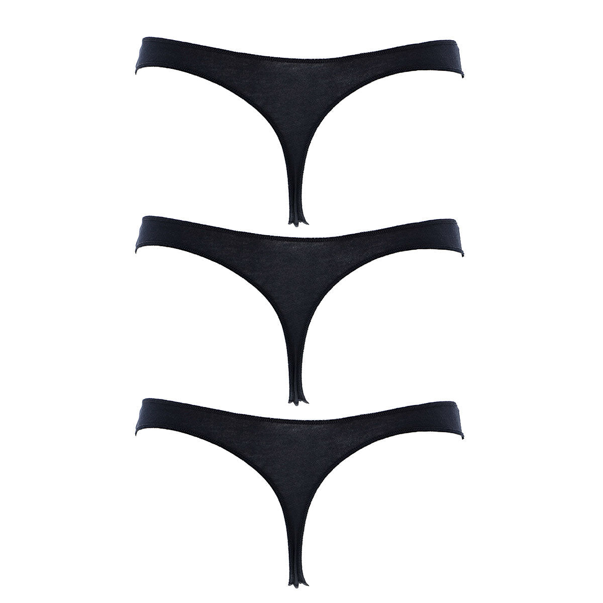 Cotonella 3489 – 3 Perizoma Donna in Cotone Vita Bassa – Bianco, Nero, Nudo