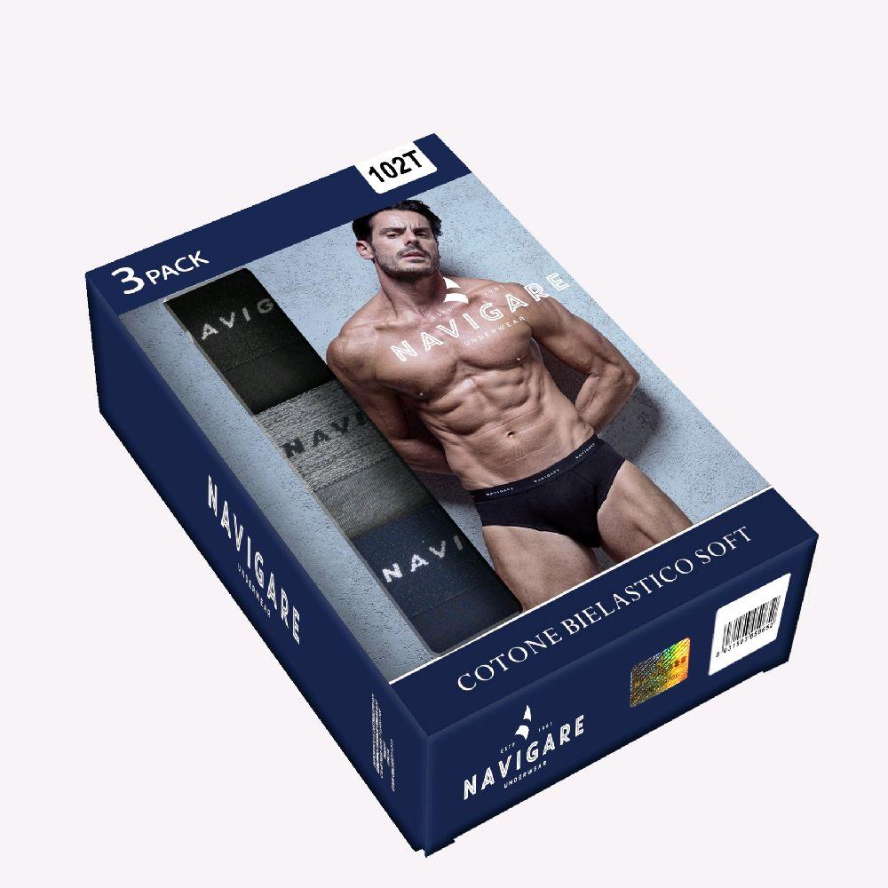 Slip Uomo Navigare Pacco da 3 | Blu Nero Grigio | Art. 102T