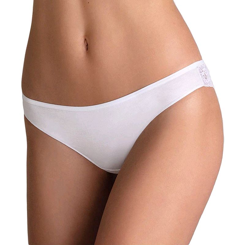 2 Brasiliane Donna Vita Bassa in Cotone e Pizzo – Cotonella GD284