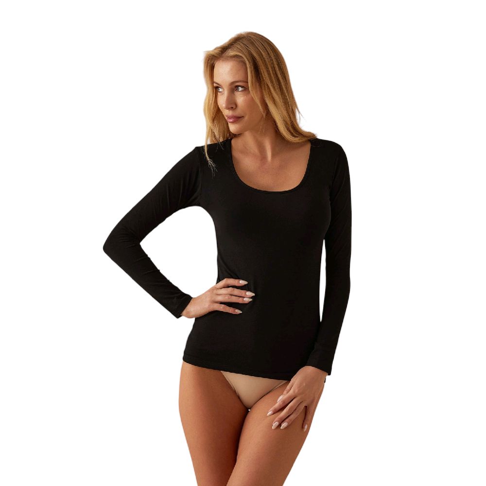 Jadea 4056 – Maglia Donna Scollo Tondo Manica Lunga in Cotone Elasticizzato