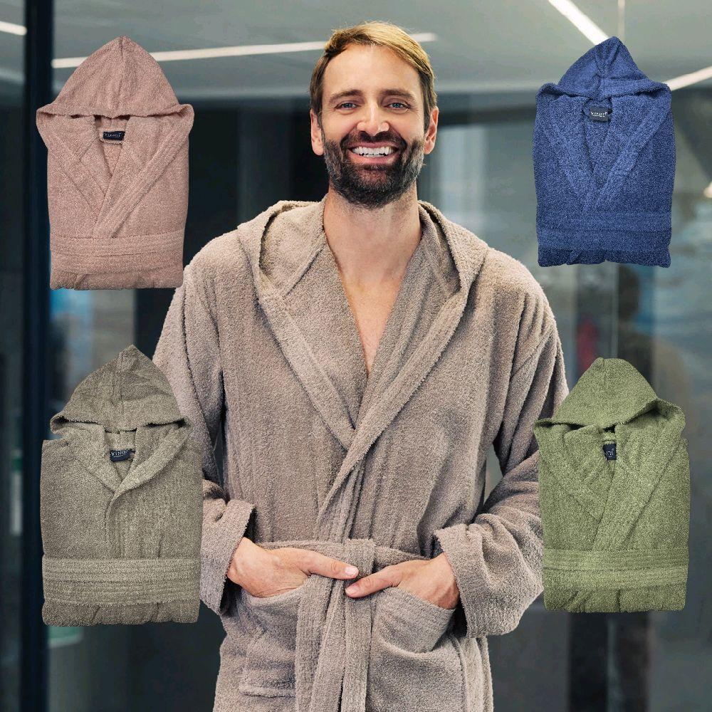 Accappatoio Unisex Spugna 100% Cotone con Cappuccio – Vingi Monaco