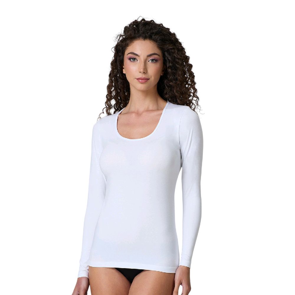 Jadea 4056 – Maglia Donna Scollo Tondo Manica Lunga in Cotone Elasticizzato