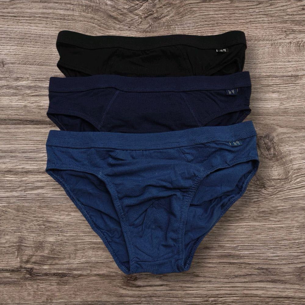 NAZARENO GABRIELLI - Pacco da 3 slip con elastico interno Nero Blu Jeans articolo 426