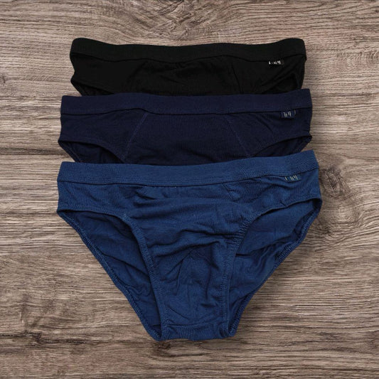 NAZARENO GABRIELLI - Pacco da 3 slip con elastico interno Nero Blu Jeans articolo 426