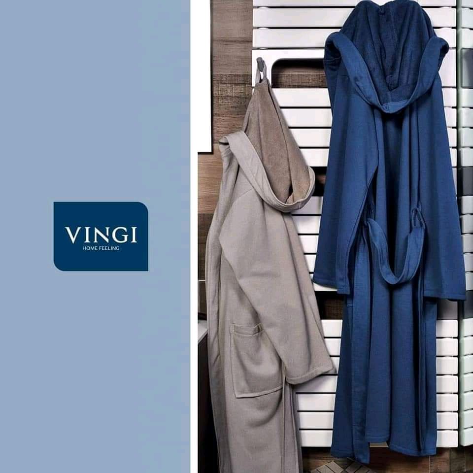 VINGI - Accappatoio Unisex in microspugna leggera e super assorbente con cappuccio