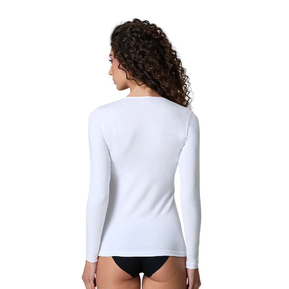 Jadea 4056 – Maglia Donna Scollo Tondo Manica Lunga in Cotone Elasticizzato