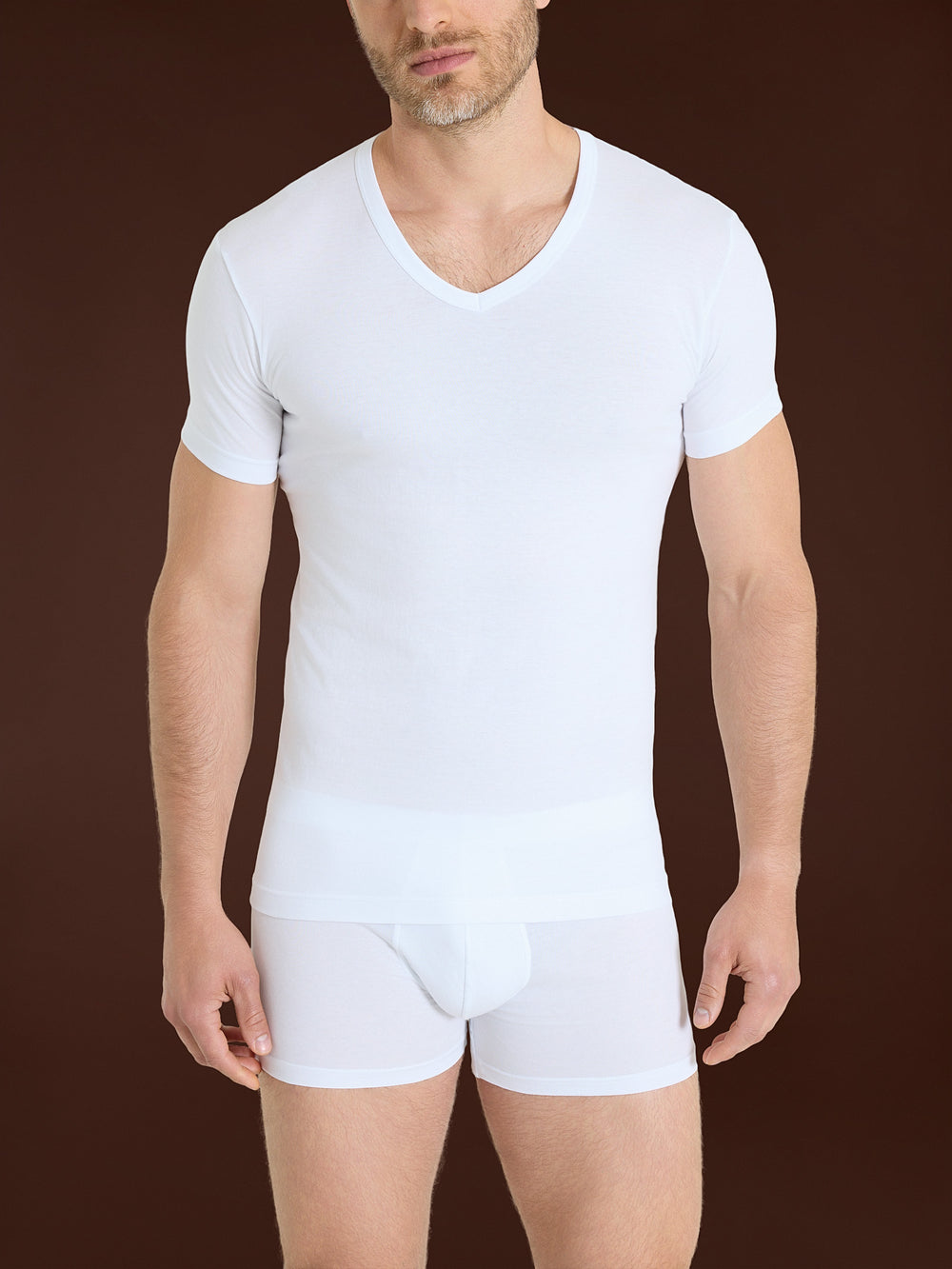 RAGNO - Pacco da due T-Shirt uomo in 100% puro cotone scollo a V