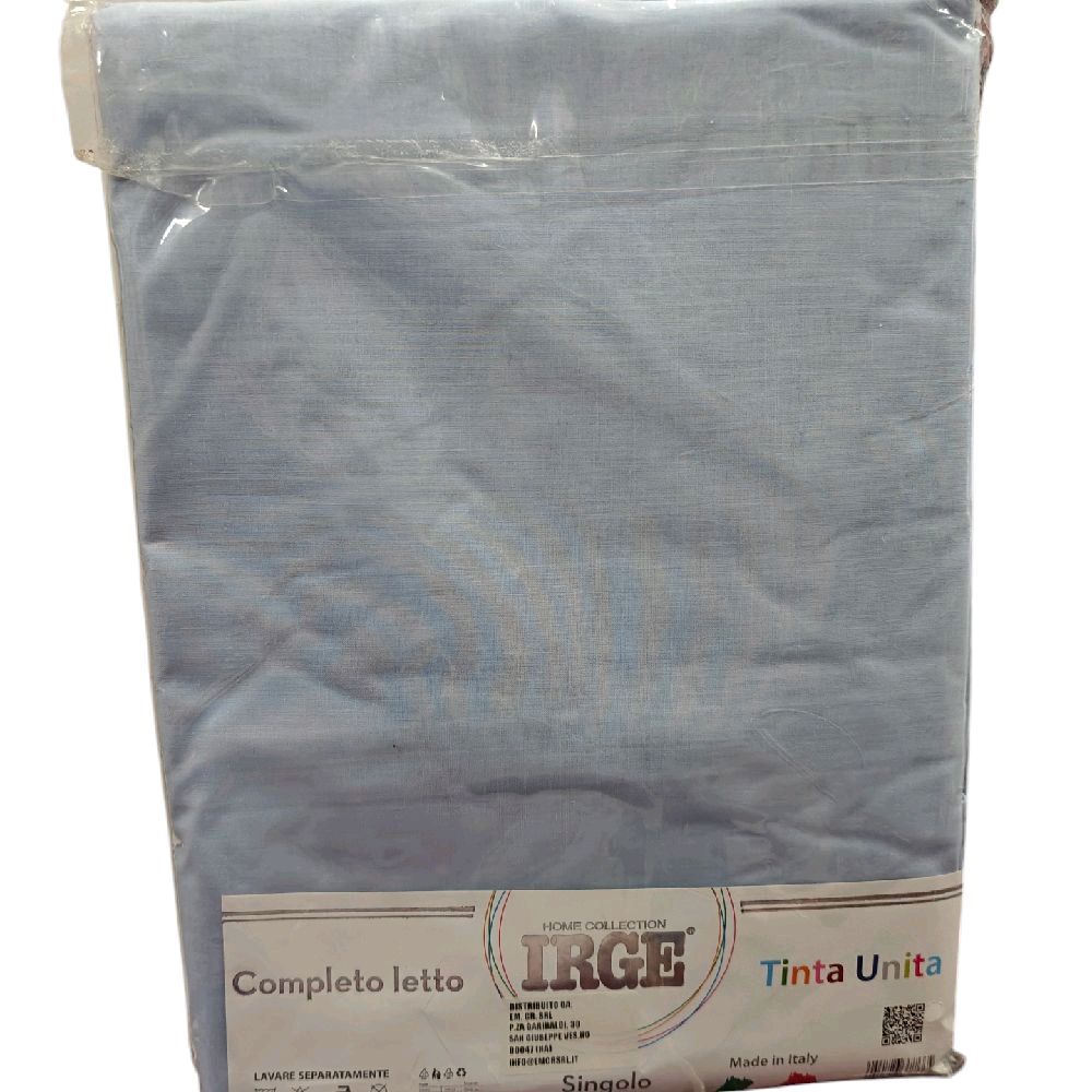 Irge - Completo Lenzuola Singolo in Cotone Tinta Unita