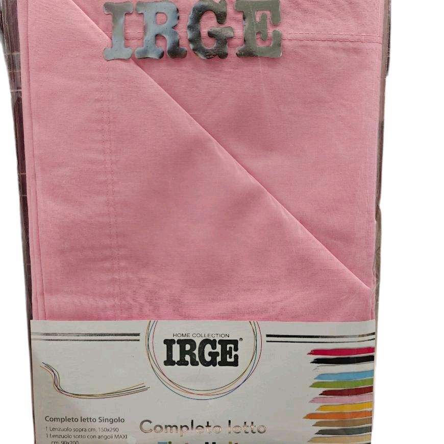 Irge - Completo Lenzuola Singolo in Cotone Tinta Unita