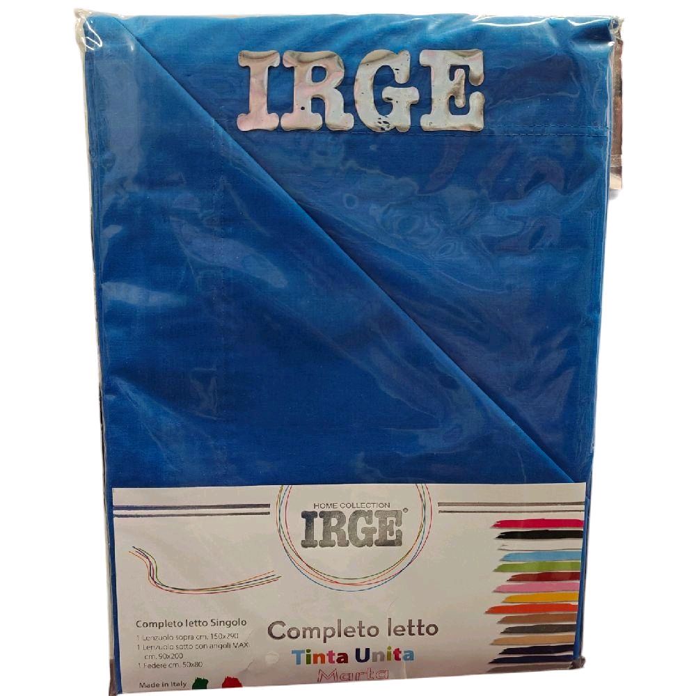 Irge - Completo Lenzuola Singolo in Cotone Tinta Unita