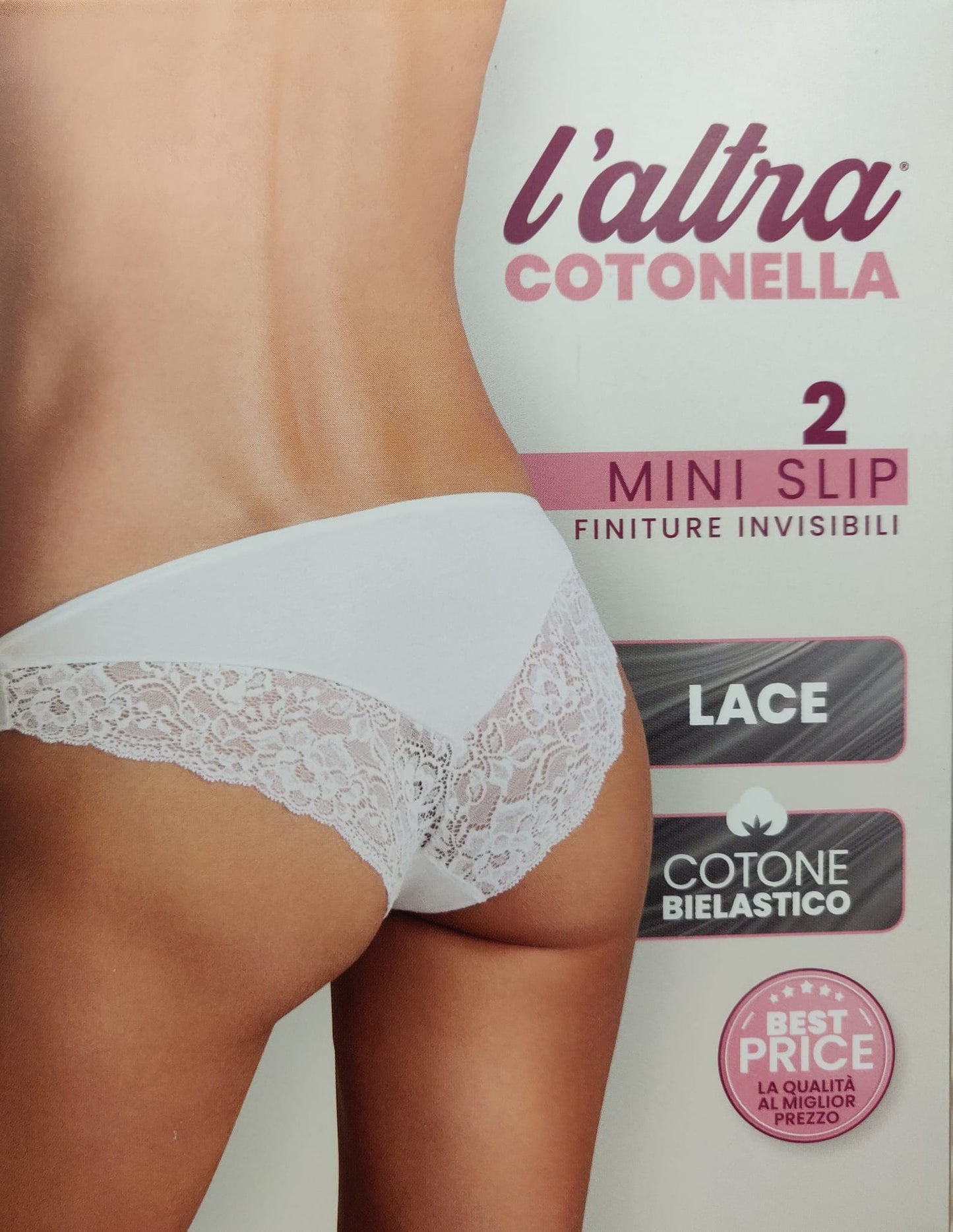 Cotonella – 2 Slip Donna in Cotone con Pizzo e Taglio Laser