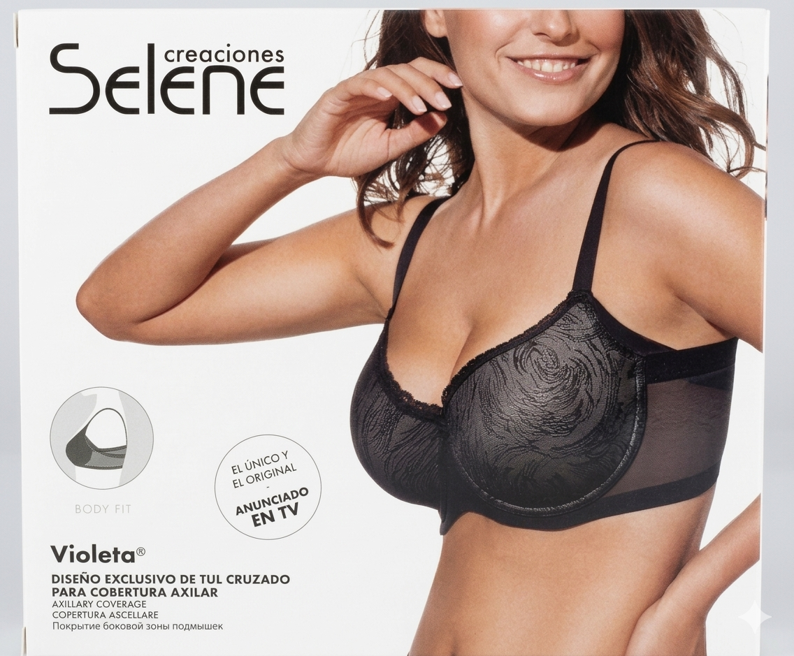 Selene Violeta – Reggiseno Contenitivo Balconcino con Ferretto Coppa C D E