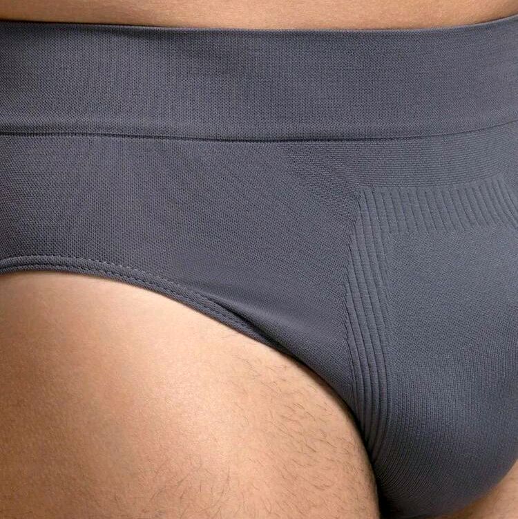 Tris Slip Pompea Seamless in microfibra da uomo, vestibilità adattabile, zona traspirante e zona anatomica - blu, grigio, nero
