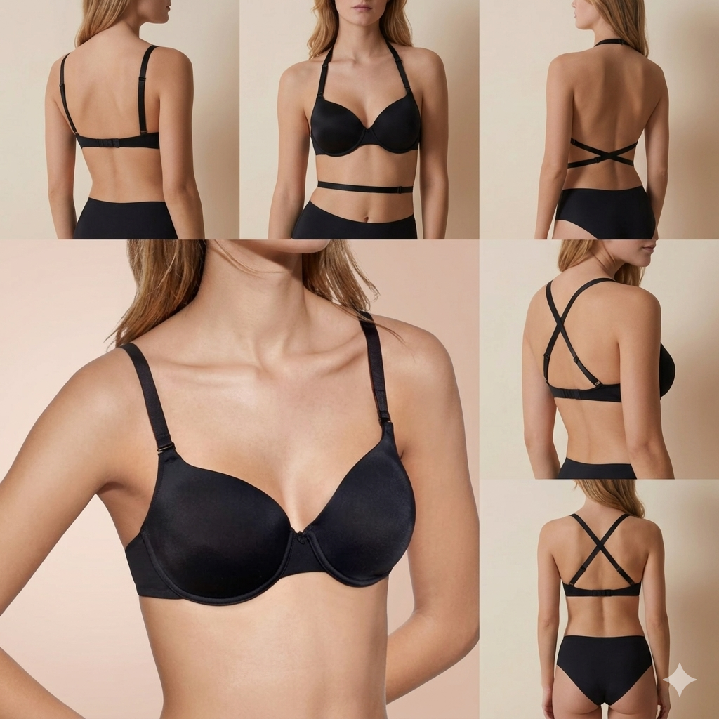 Reggiseno Multiposizione Selene – Schiena Scoperta, Invisibile, Coppa C