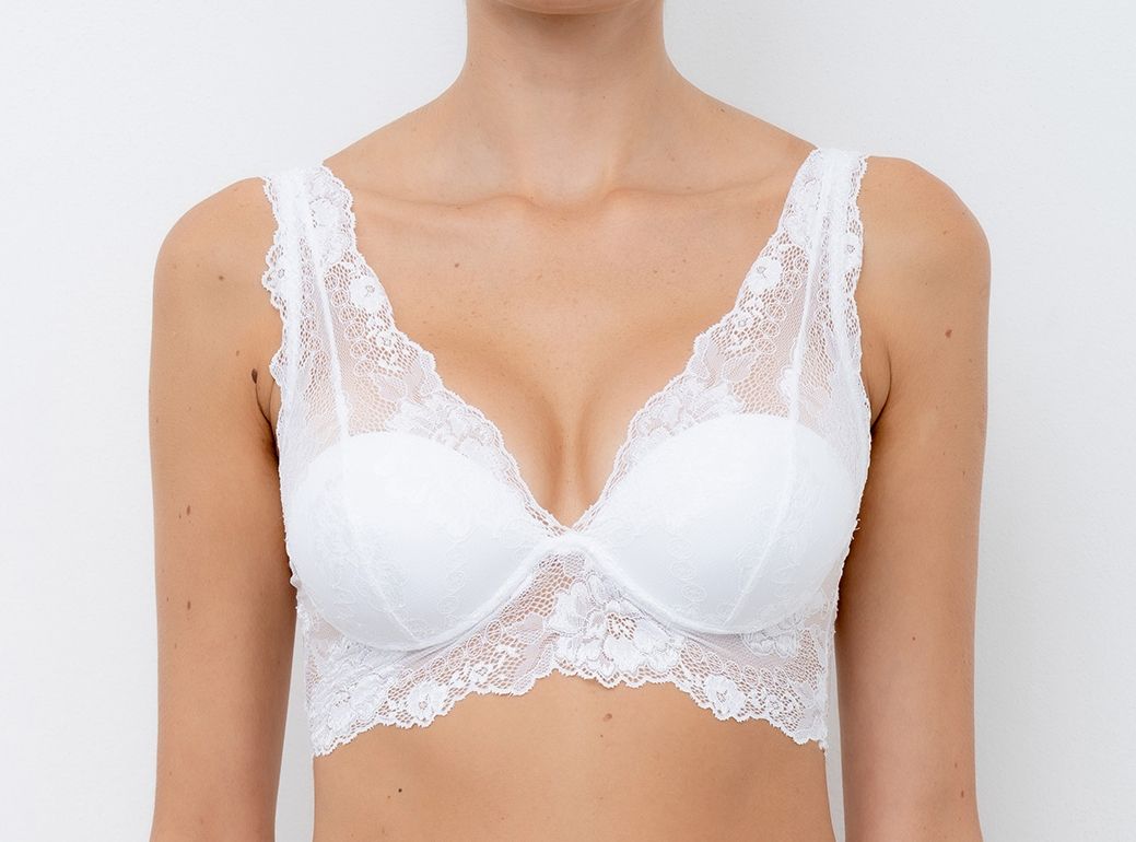 LORMAR - Bralette tutto pizzo con coppe push-up invisibili art. Gem