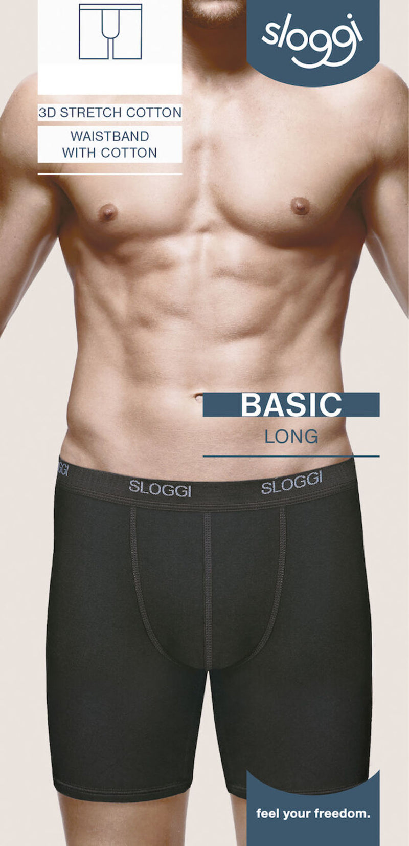 Sloggi Long – Boxer Uomo a Gamba Lunga in Cotone Elasticizzato