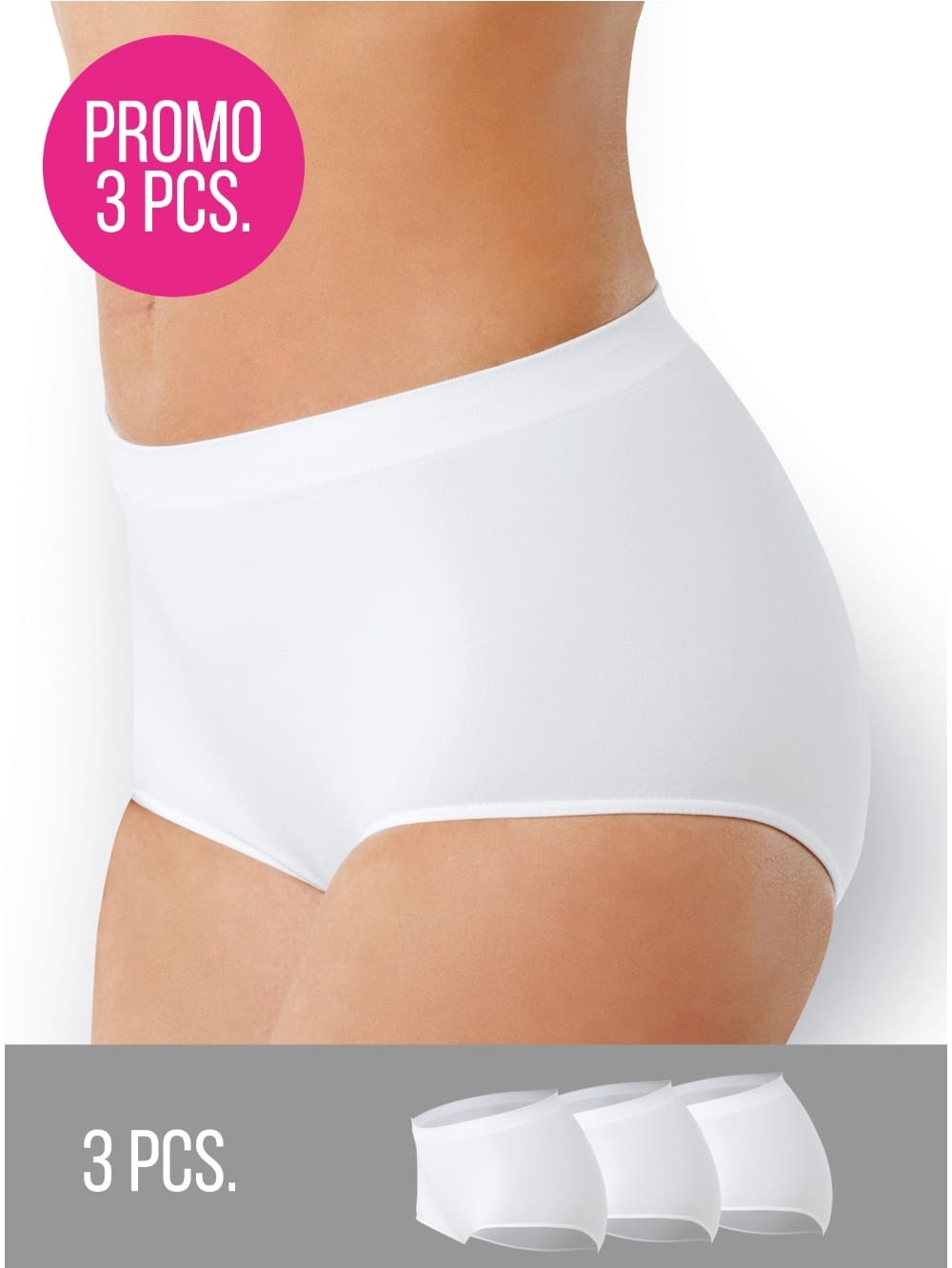 Slip Alto Donna Senza Cuciture in Microfibra - Tris Bianco
