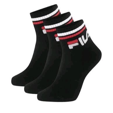 FILA - Pacco Da 3 Calzini alla caviglia per adulti e bambini nero bianco blu