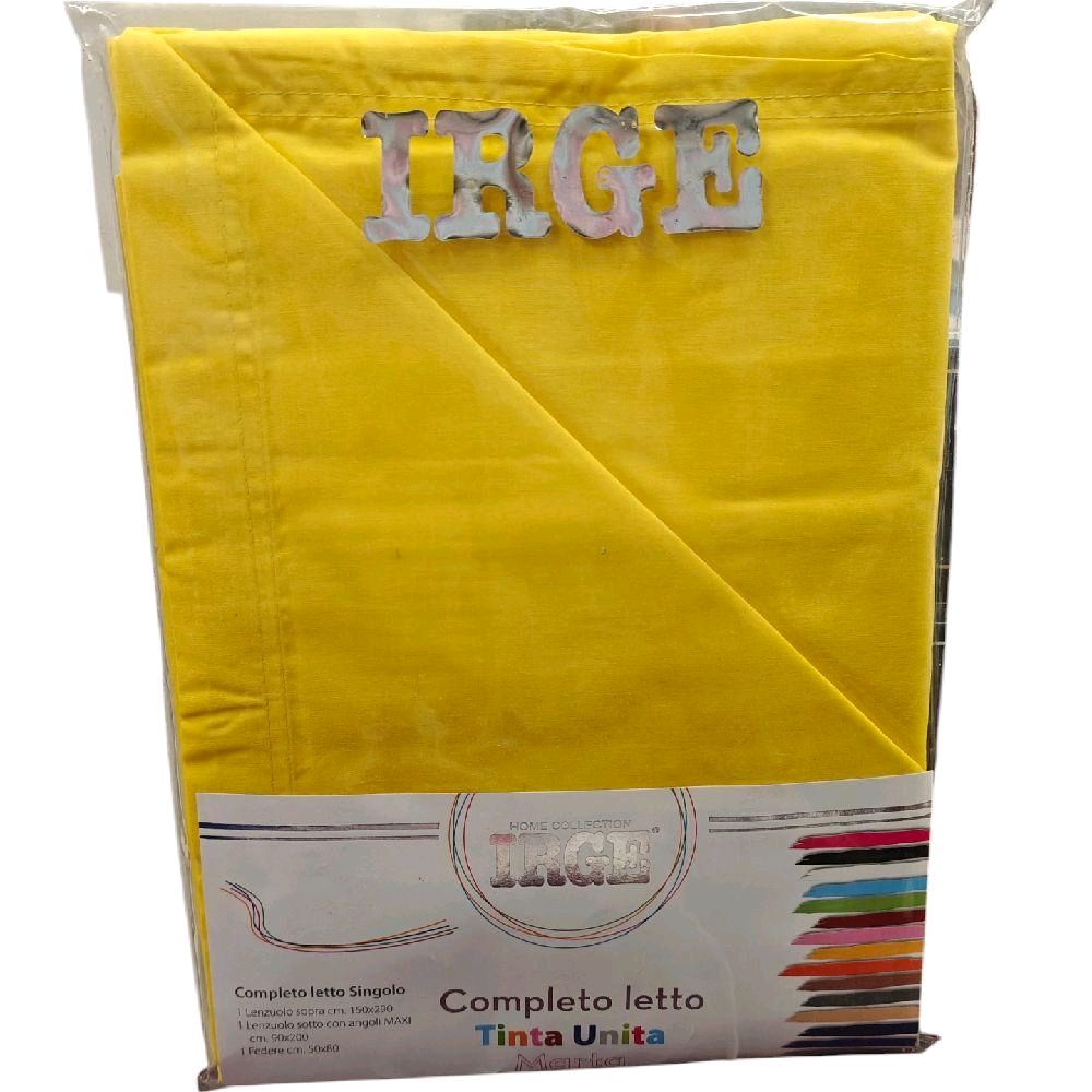 Irge - Completo Lenzuola Singolo in Cotone Tinta Unita