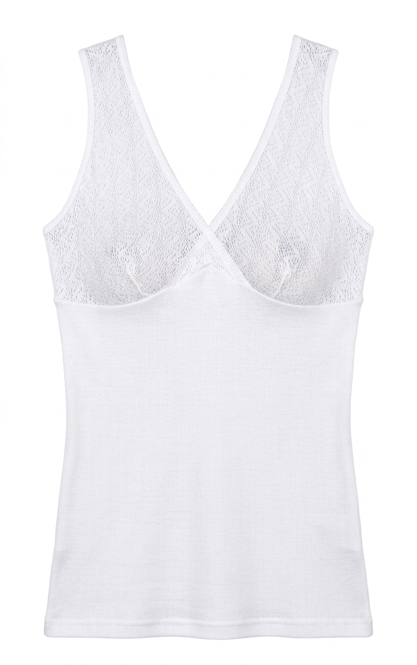 Canotta Spalla Larga Forma Seno Irge 100% Cotone Da Donna – Art. 7008 | Bianca