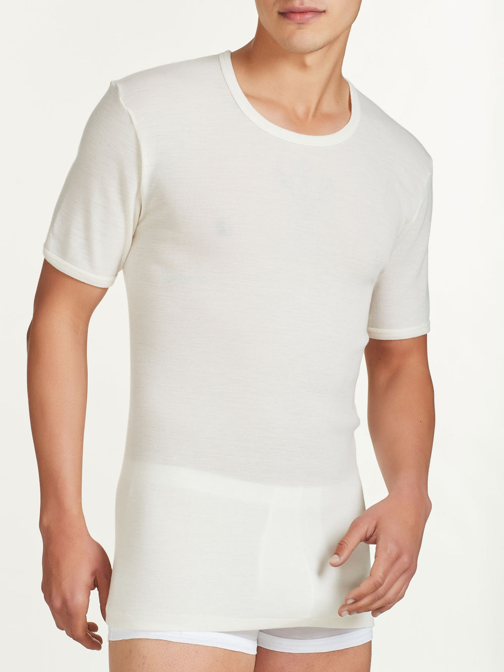 RAGNO - T-Shirt da uomo 100% lana merino extrafine girocollo art. 100merino