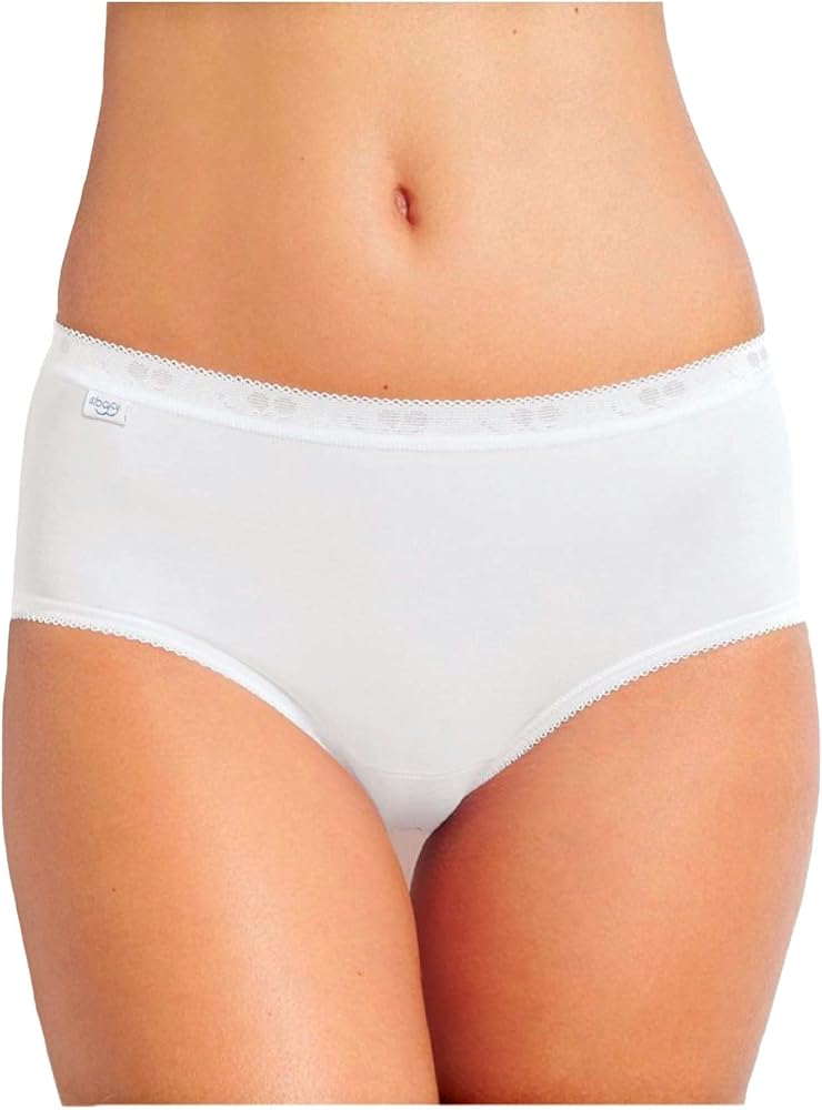 Sloggi Basic Midi - 2 Slip da donna in cotone bianco o nero