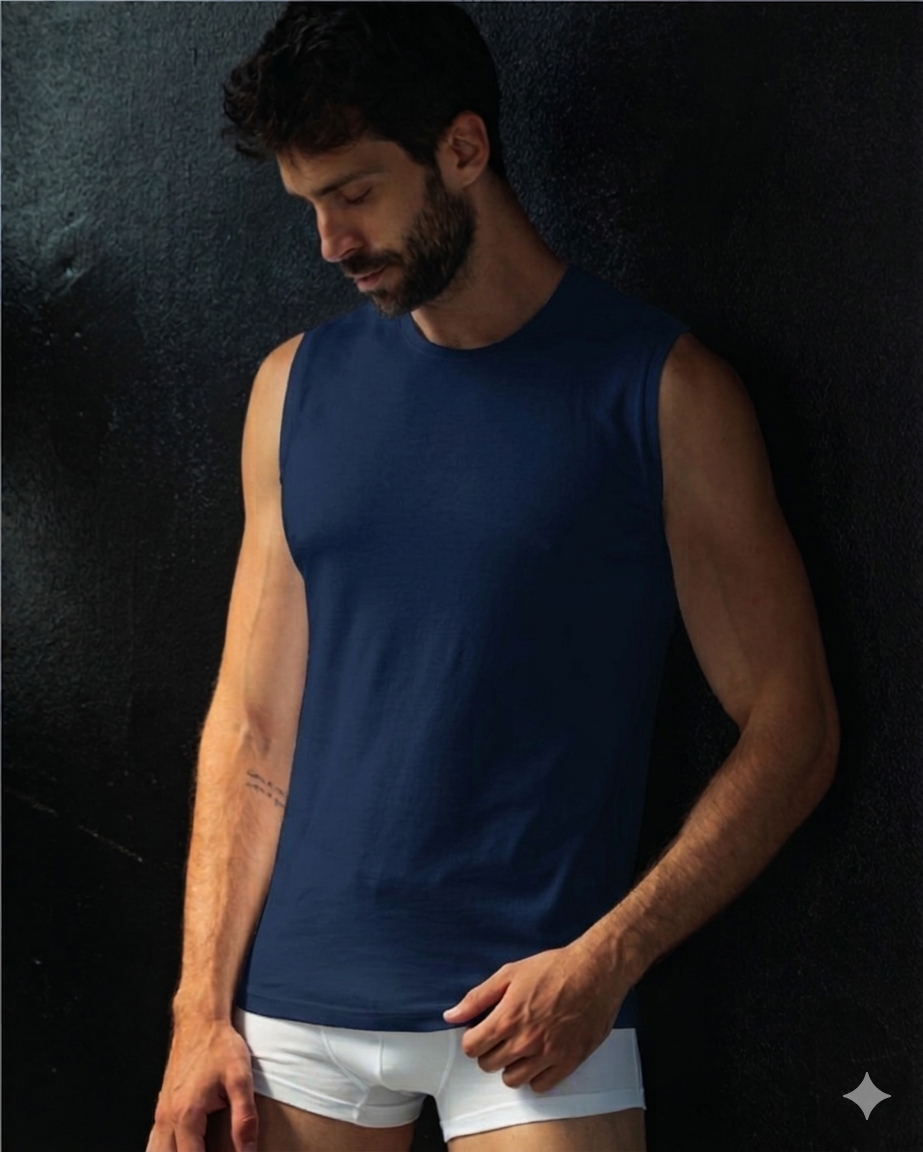 Smanicato Uomo Girocollo in Cotone Elasticizzato – Armata di Mare GT201