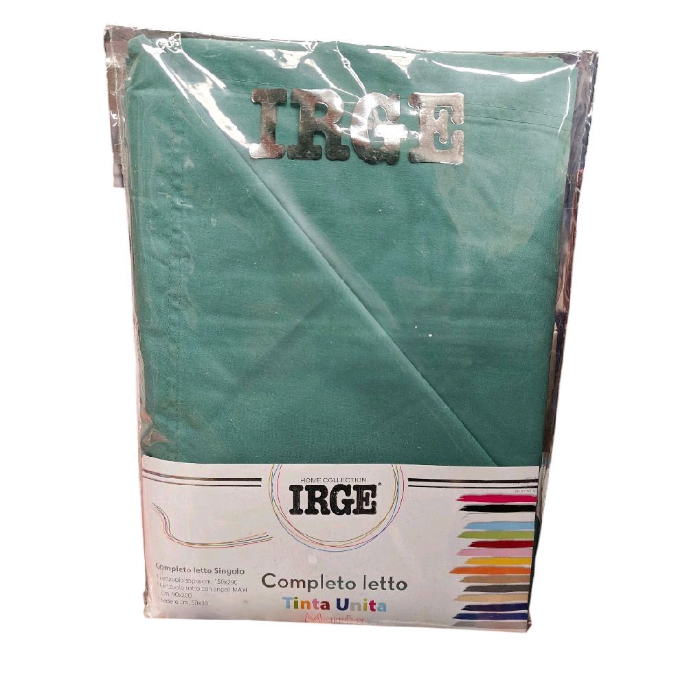 Irge - Completo Lenzuola Singolo in Cotone Tinta Unita