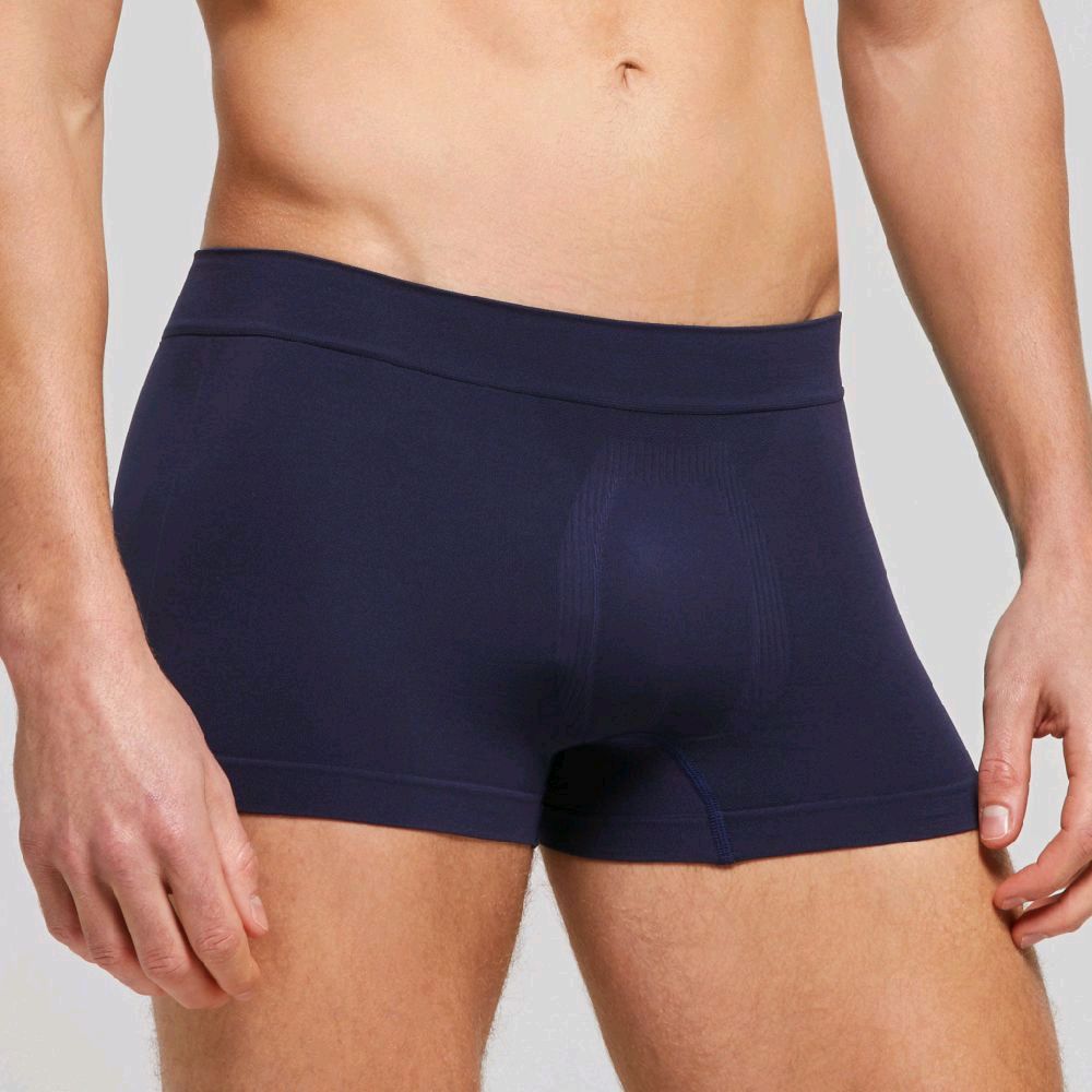 Tris Boxer Pompea Seamless in microfibra, con zona traspirante e anatomica - nero, grigio, blu