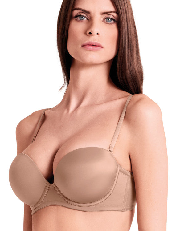 LORMAR - Fascia balconcino super push-up +2 taglie micro effetto seta art. Extra Double