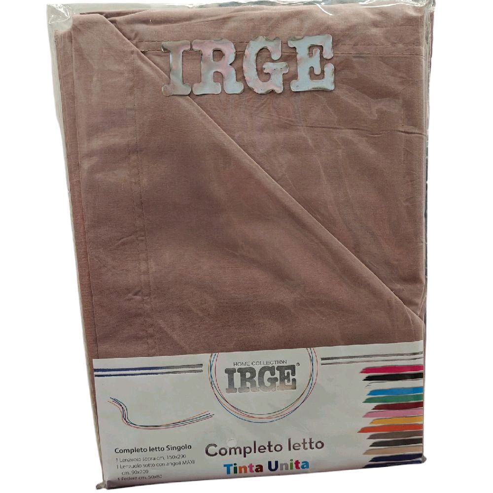 Irge - Completo Lenzuola Singolo in Cotone Tinta Unita
