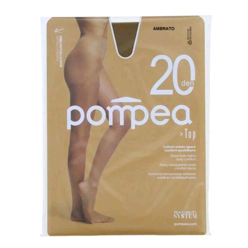 Pompea Collant Velato 20 Den Donna – Nero, Blu, Ambrato, Polvere Dorata, Mineral