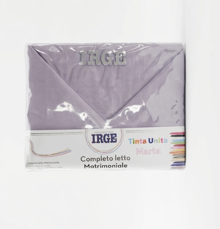 Irge - Completo Lenzuola Matrimoniale in Cotone – Set 4 Pezzi Tinta Unita