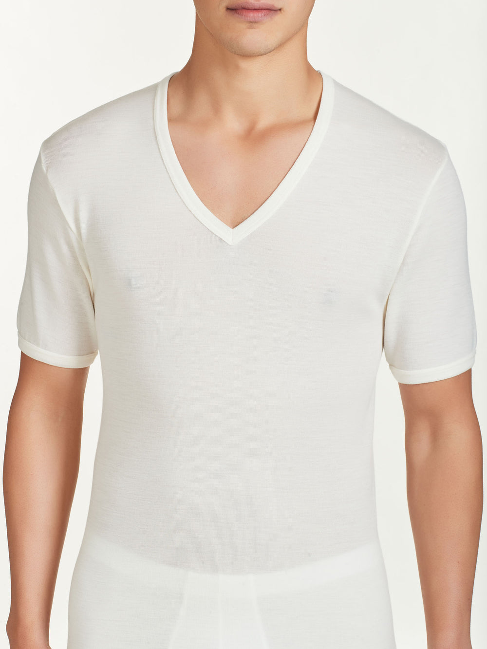 RAGNO - T-Shirt da uomo 100% lana merino extrafine collo a V art. 100merino