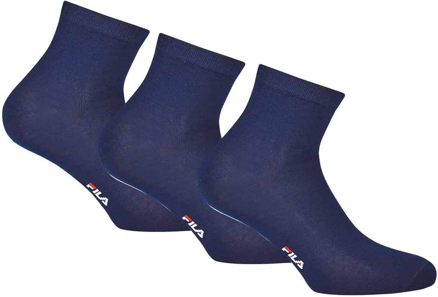 Fila Calzini Quarter Sportivi – Tripack Cotone Mercerizzato | Nero Bianco Blu