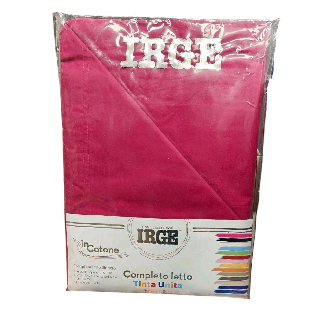 Irge - Completo Lenzuola Singolo in Cotone Tinta Unita