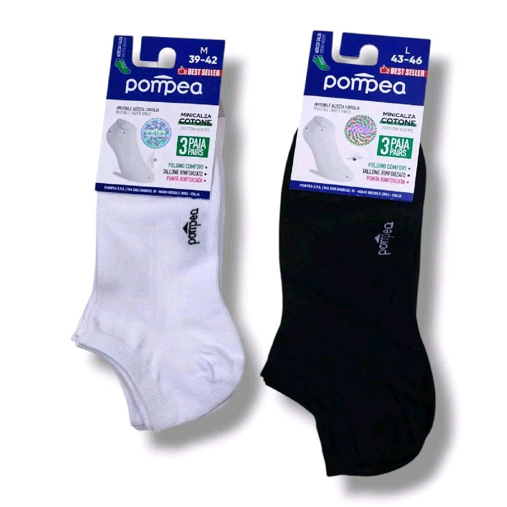 Fantasmini Pompea Minicalza Invisibile Unisex in Cotone – Pacco da 3 Paia
