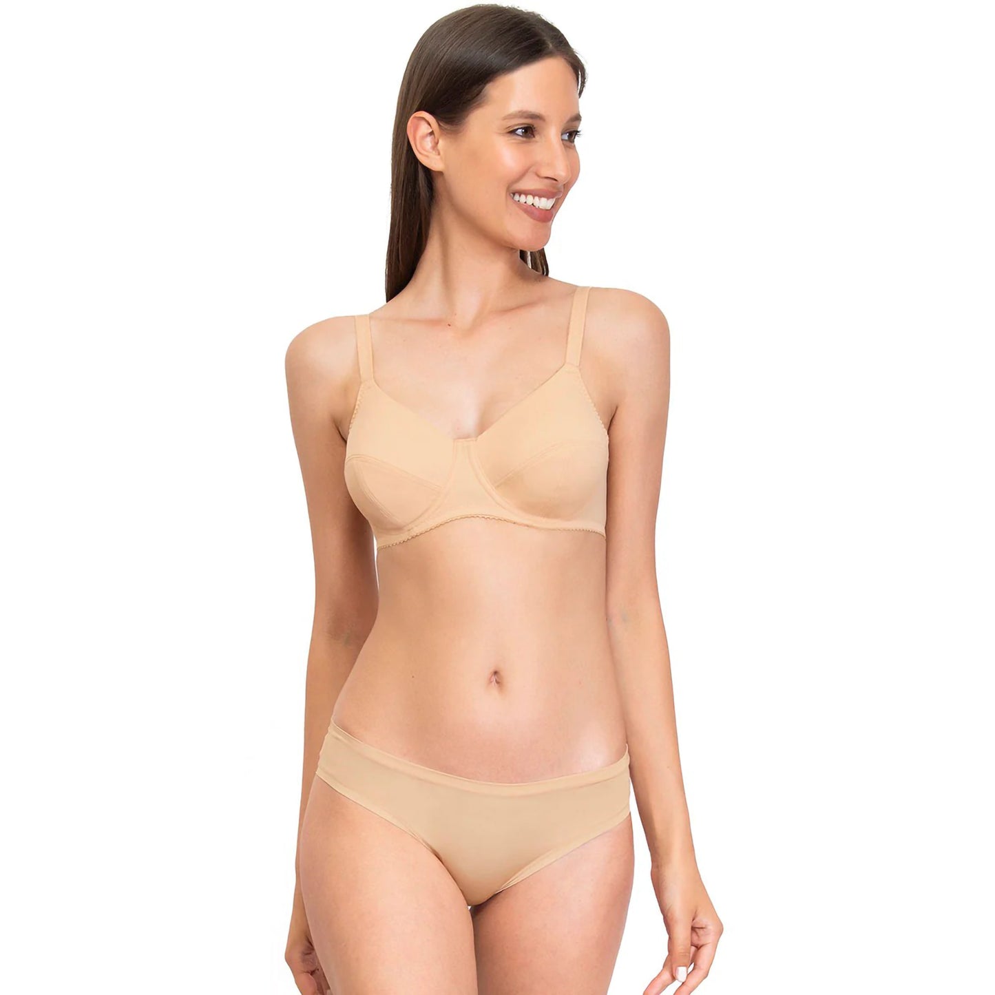SIèLEI Reggiseno Donna Con Ferretto foderato in cotone in coppa C Art. 962 colori bianco nero e nudo