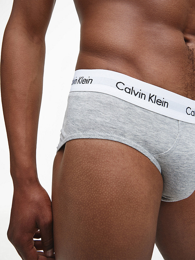 Calvin Klein Slip Uomo Cotone Elasticizzato Pacco da 3 – Nero, Grigio, Bianco