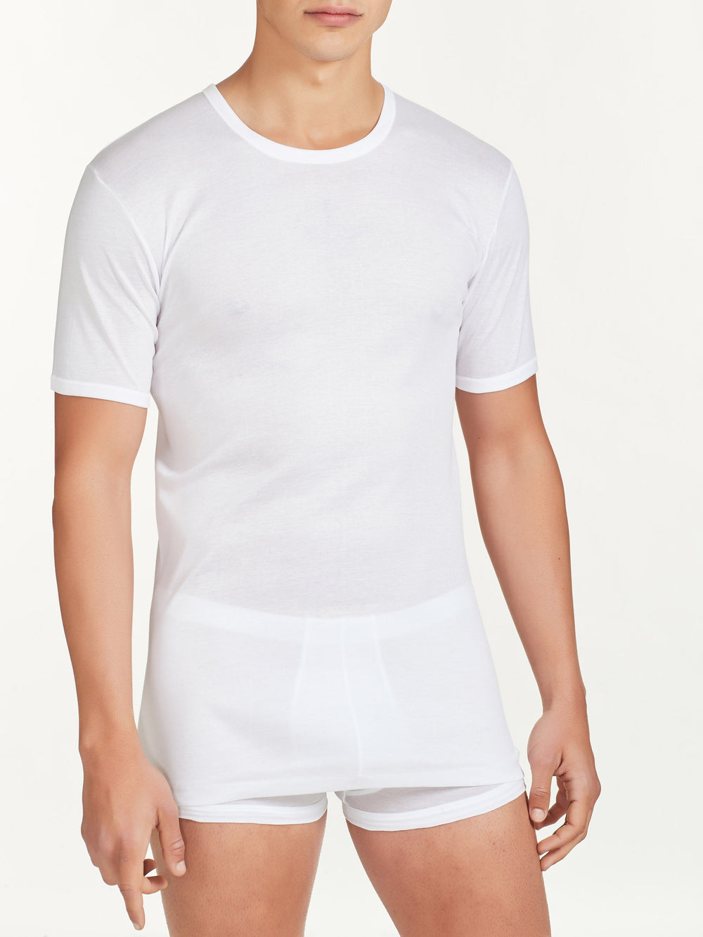 RAGNO - T-Shirt in filo di scozia da uomo girocollo - 100% cotone