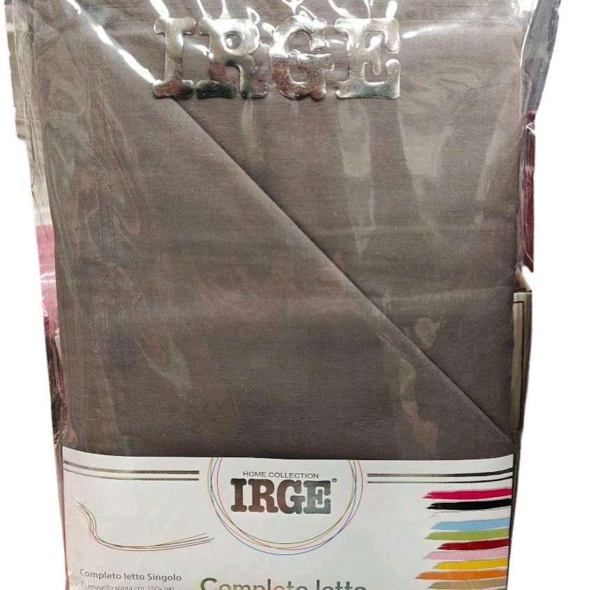 Irge - Completo Lenzuola Singolo in Cotone Tinta Unita