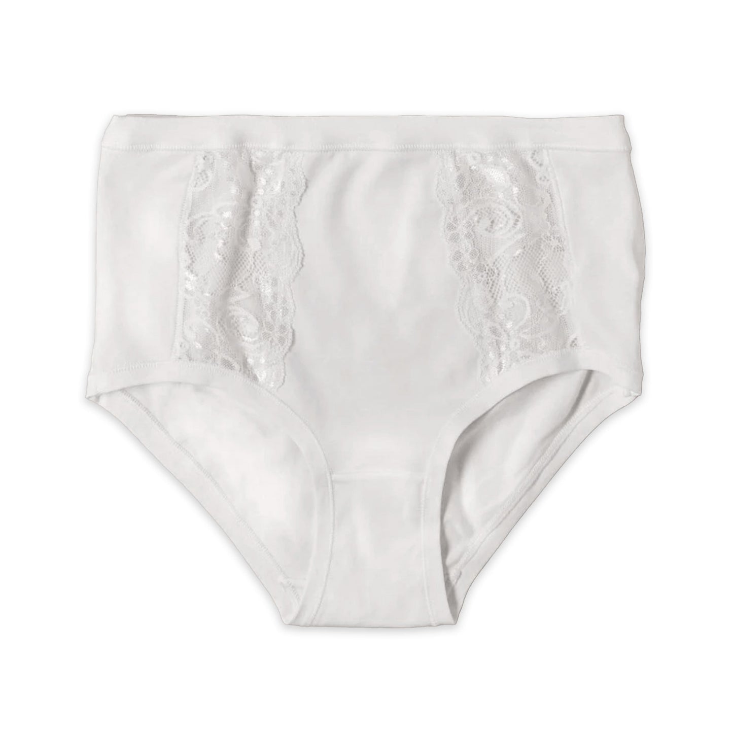 Jadea Slip Culotte Vita Alta con Pizzo sui Fianchi in Cotone e Modal – Bianco/Nero art. 534