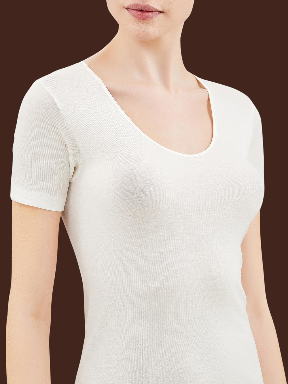 Maglia Intima Donna Lana e Seta Manica Corta – Ragno
