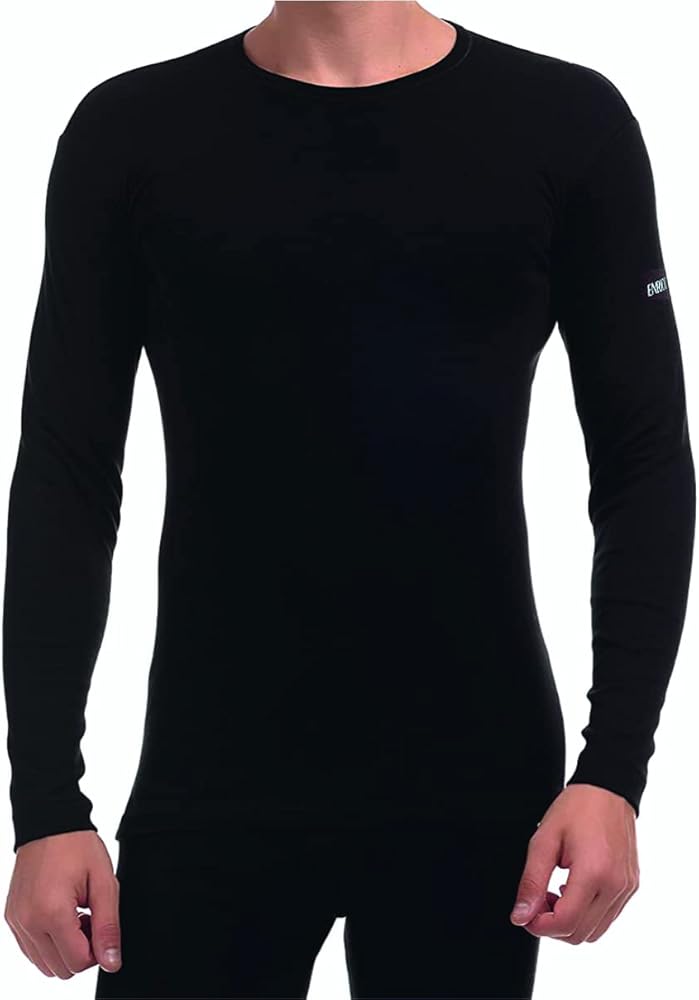 Maglia Intima Uomo Manica Lunga in Cotone Elasticizzato - Enrico Coveri - Nera