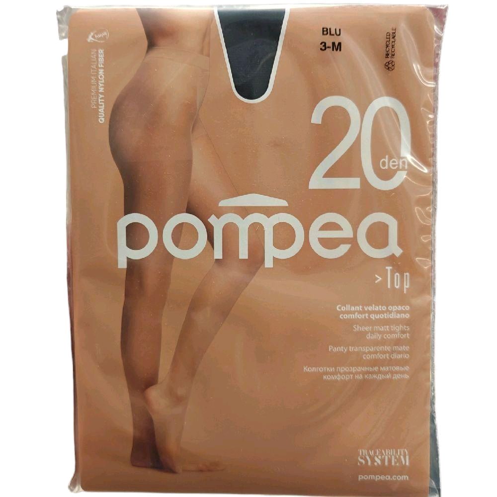 Pompea Collant Velato 20 Den Donna – Nero, Blu, Ambrato, Polvere Dorata, Mineral