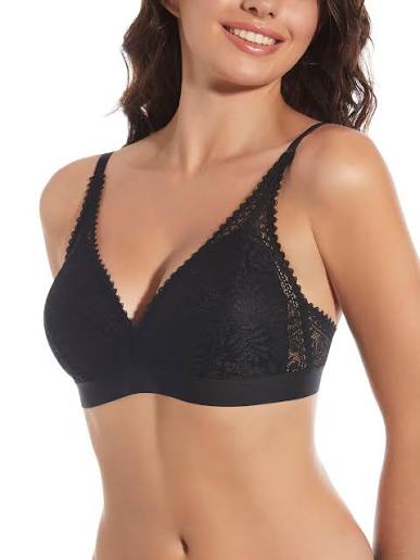 Reggiseno in pizzo elegante senza ferretto con scollo a V e coppe preformate - Selene art. Marcela