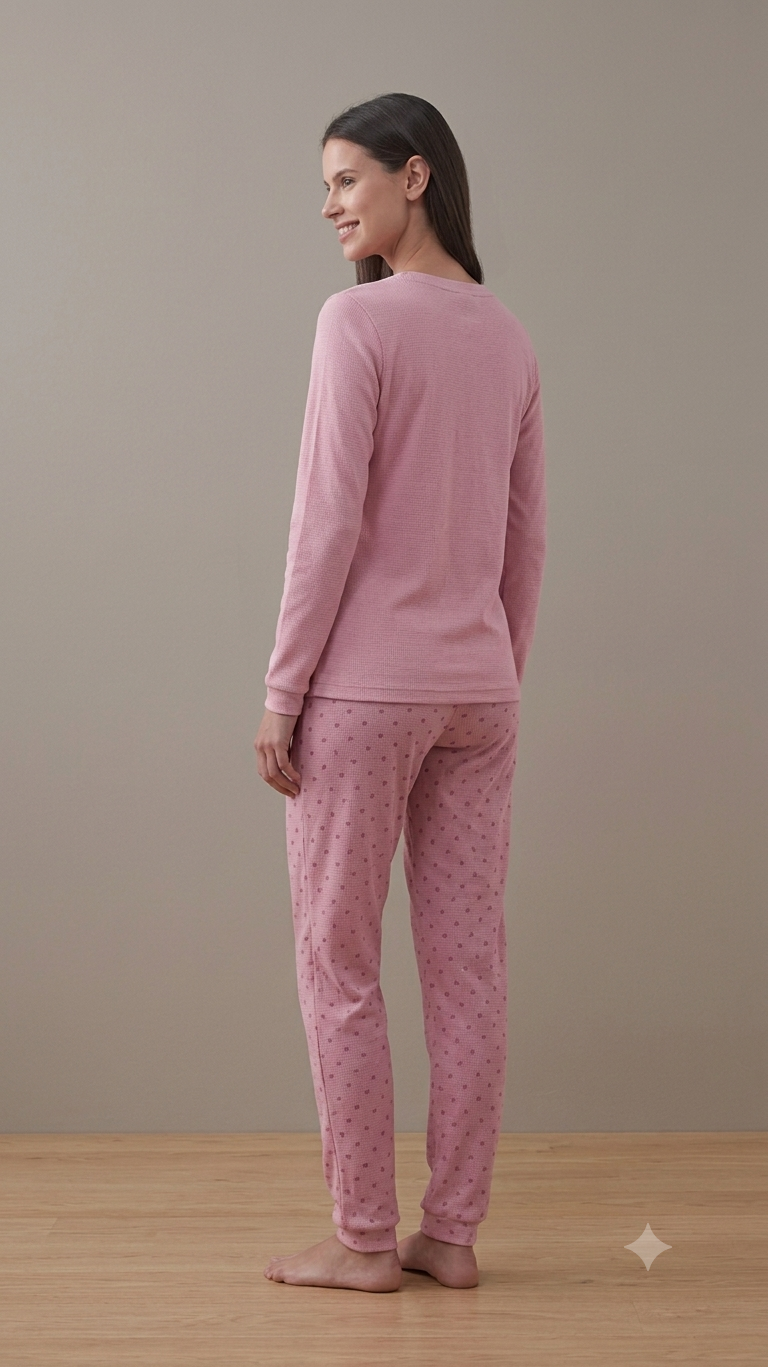 Pigiama Noidinotte Donna Caldo Cotone Sleep - Rosa