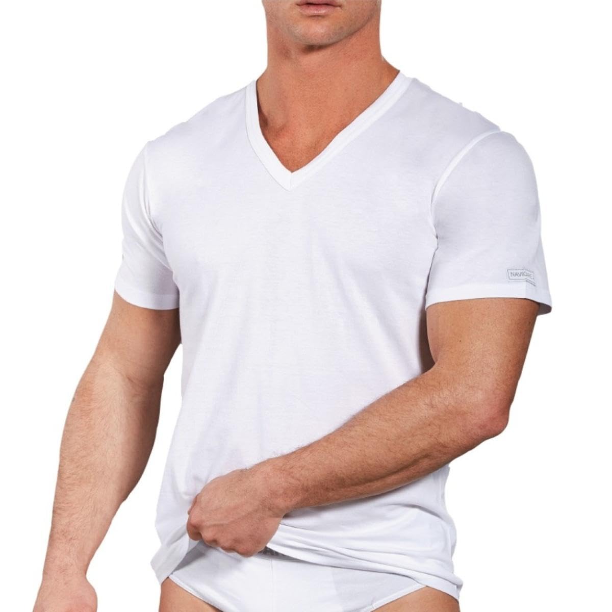 T-Shirt Uomo Scollo a V Profondo 100% Cotone Navigare – Art. 515